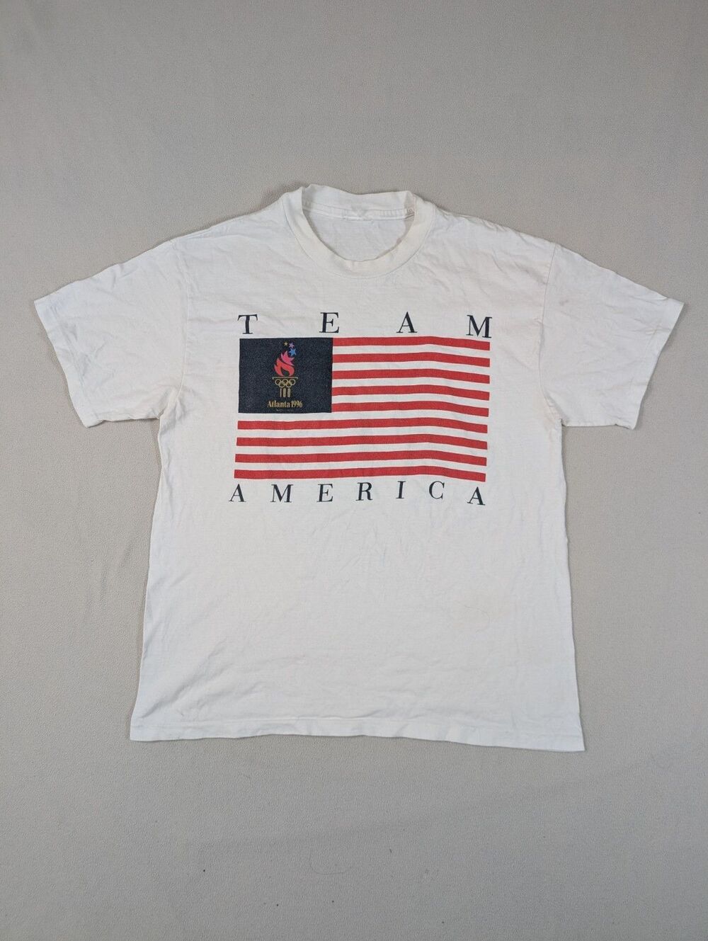 Vintage 1996 Atlanta Olympics Team America USA T Shirt Mens L Single Stitch